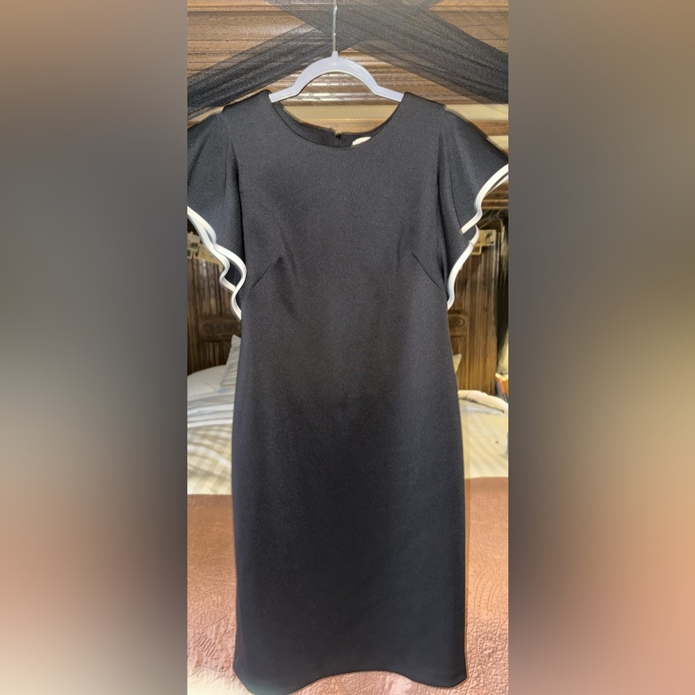 Calvin Klein Black Dress with White Accents